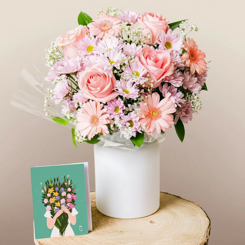Vestida de Rosa - Rosas e Gerberas Rosa