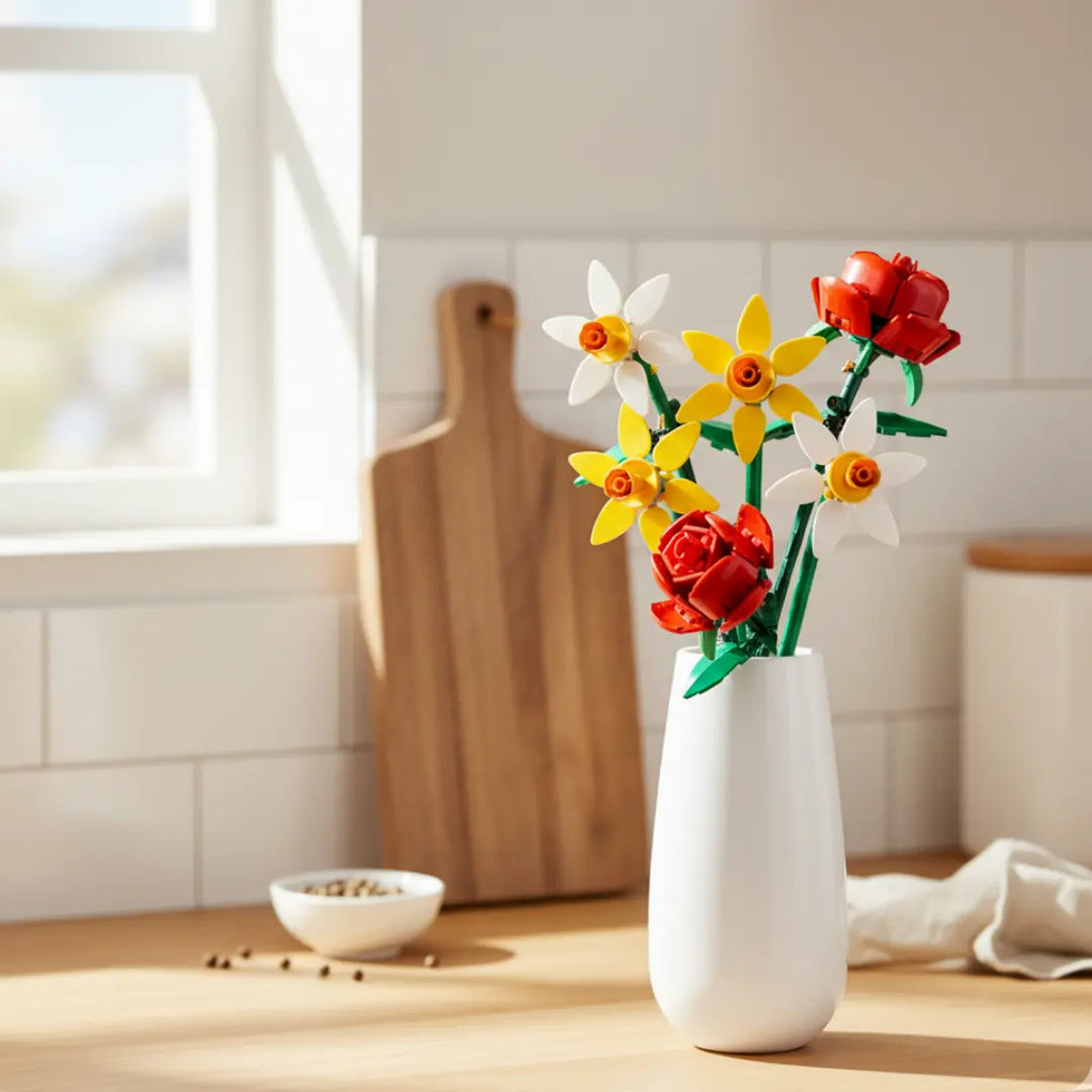 LEGO Set Red Roses and Daffodils Gift Flora Queen Flora Queen